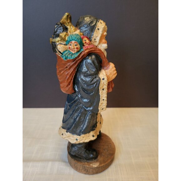 Hand-Painted Resin Santa Figurine W/ Tree & Toys Representative of 1890 Spain 8" - Picture 4 of 8